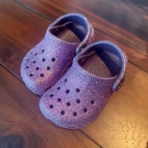 Purple Sparkle Crocs Toddler/Baby Size 4c